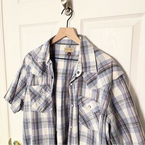 ✧･ﾟmen’s blue plaid button down